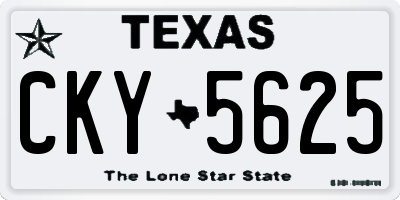TX license plate CKY5625