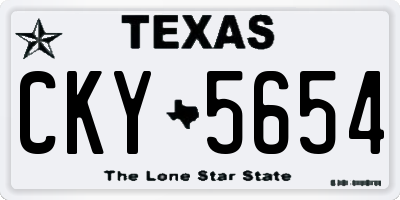 TX license plate CKY5654