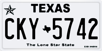 TX license plate CKY5742