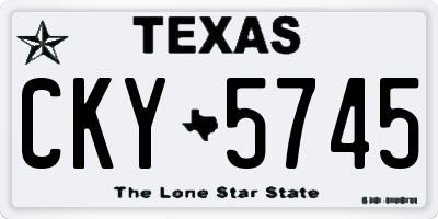 TX license plate CKY5745