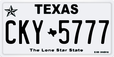TX license plate CKY5777