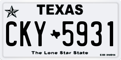 TX license plate CKY5931