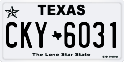 TX license plate CKY6031