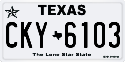 TX license plate CKY6103