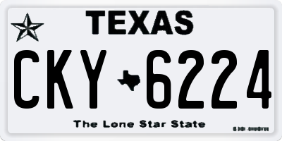 TX license plate CKY6224