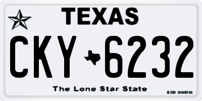 TX license plate CKY6232