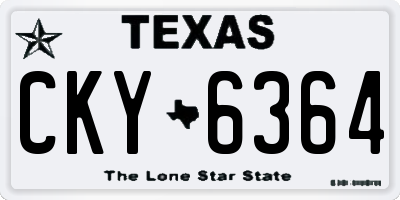 TX license plate CKY6364