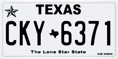 TX license plate CKY6371