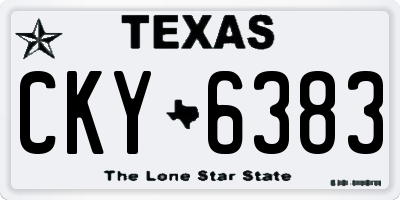 TX license plate CKY6383