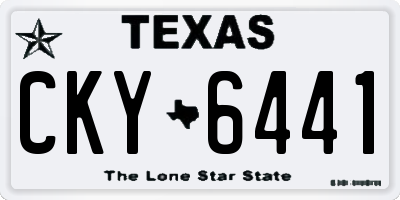 TX license plate CKY6441
