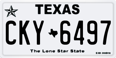 TX license plate CKY6497