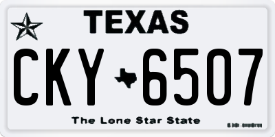 TX license plate CKY6507