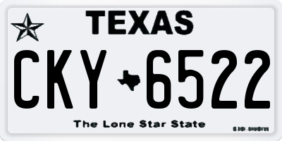 TX license plate CKY6522