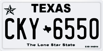 TX license plate CKY6550