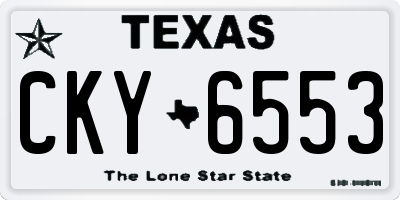 TX license plate CKY6553