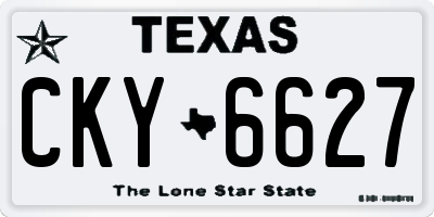 TX license plate CKY6627