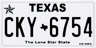 TX license plate CKY6754