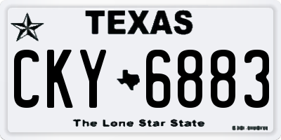 TX license plate CKY6883