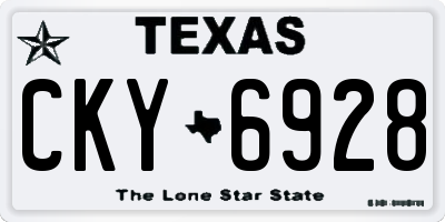 TX license plate CKY6928