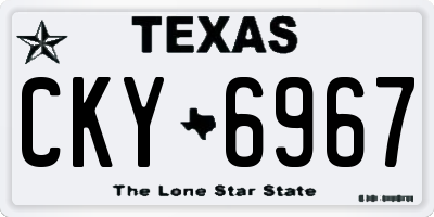 TX license plate CKY6967