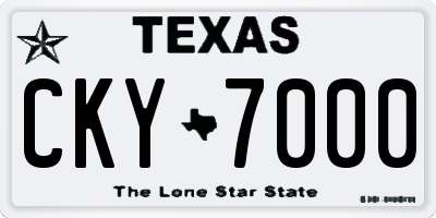 TX license plate CKY7000