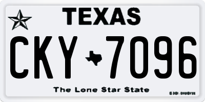 TX license plate CKY7096