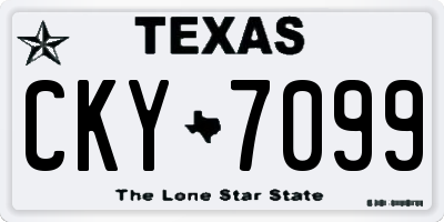TX license plate CKY7099