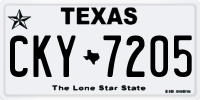 TX license plate CKY7205