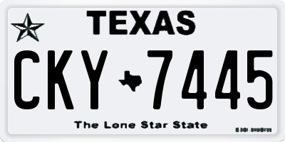 TX license plate CKY7445