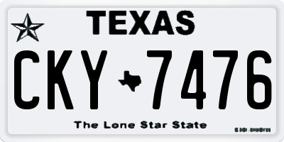 TX license plate CKY7476