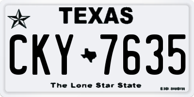 TX license plate CKY7635