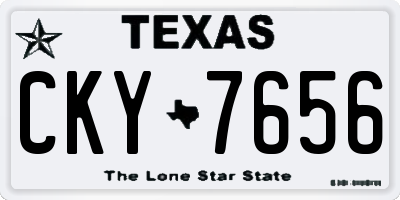 TX license plate CKY7656