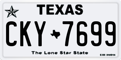 TX license plate CKY7699