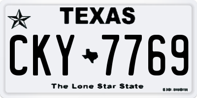 TX license plate CKY7769