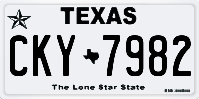 TX license plate CKY7982