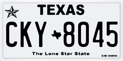 TX license plate CKY8045