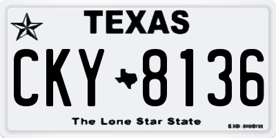 TX license plate CKY8136