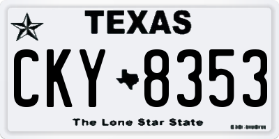 TX license plate CKY8353