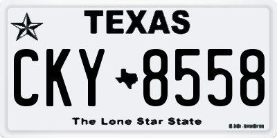 TX license plate CKY8558