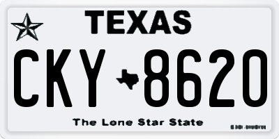 TX license plate CKY8620