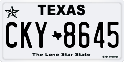 TX license plate CKY8645