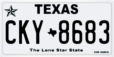 TX license plate CKY8683
