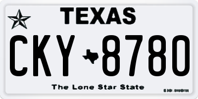 TX license plate CKY8780