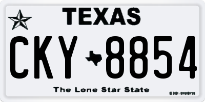 TX license plate CKY8854