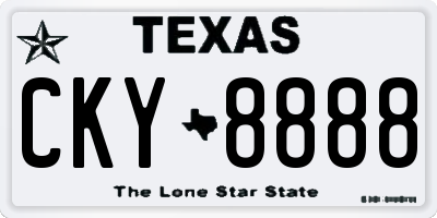 TX license plate CKY8888