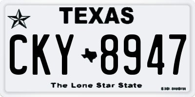 TX license plate CKY8947