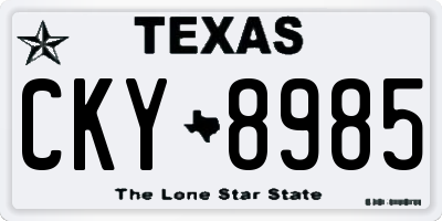 TX license plate CKY8985
