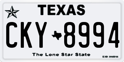 TX license plate CKY8994