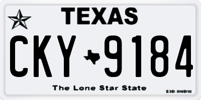 TX license plate CKY9184