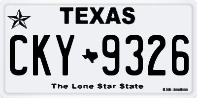 TX license plate CKY9326